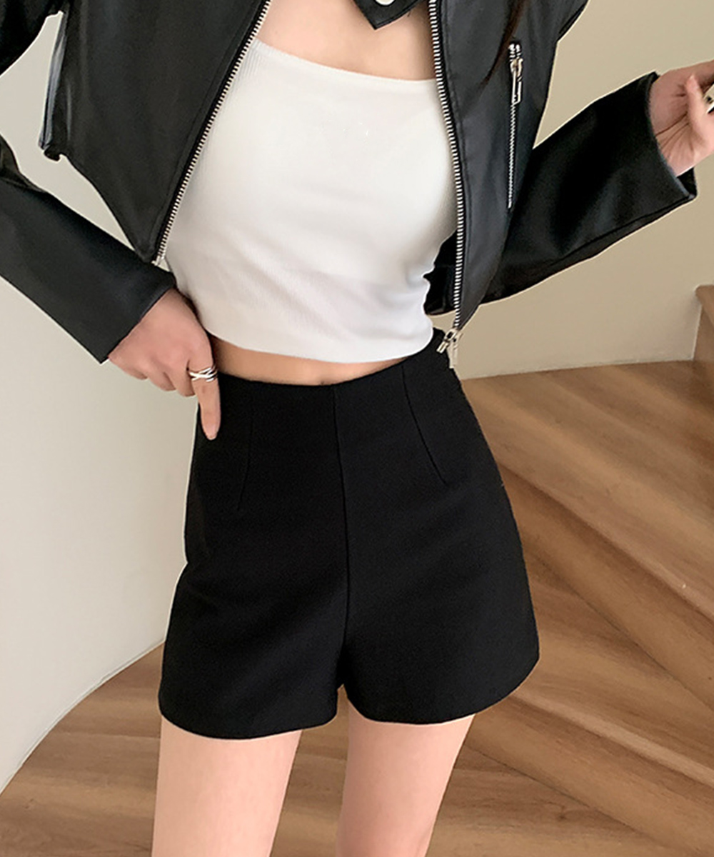 レディース ハイウエスト ショートパンツ 美脚効果