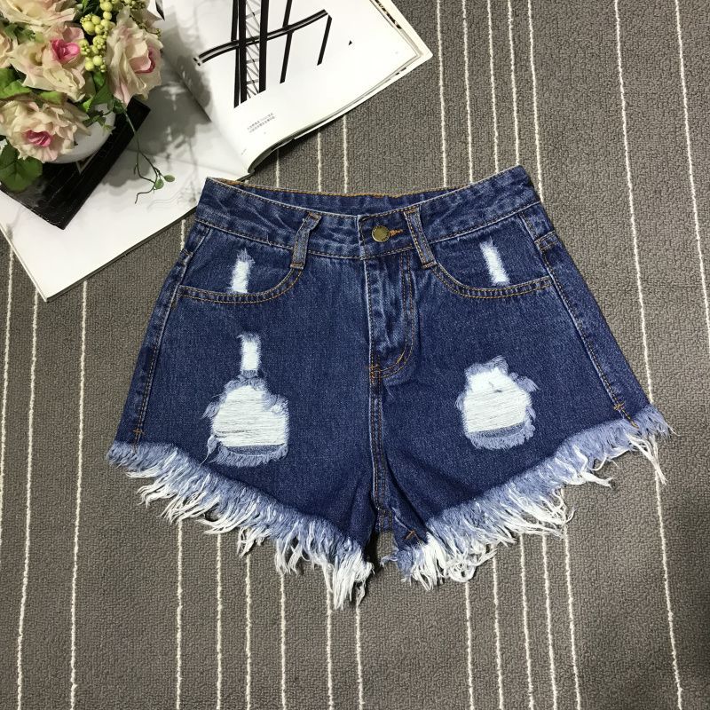 ダメージ加工デニムショートパンツ