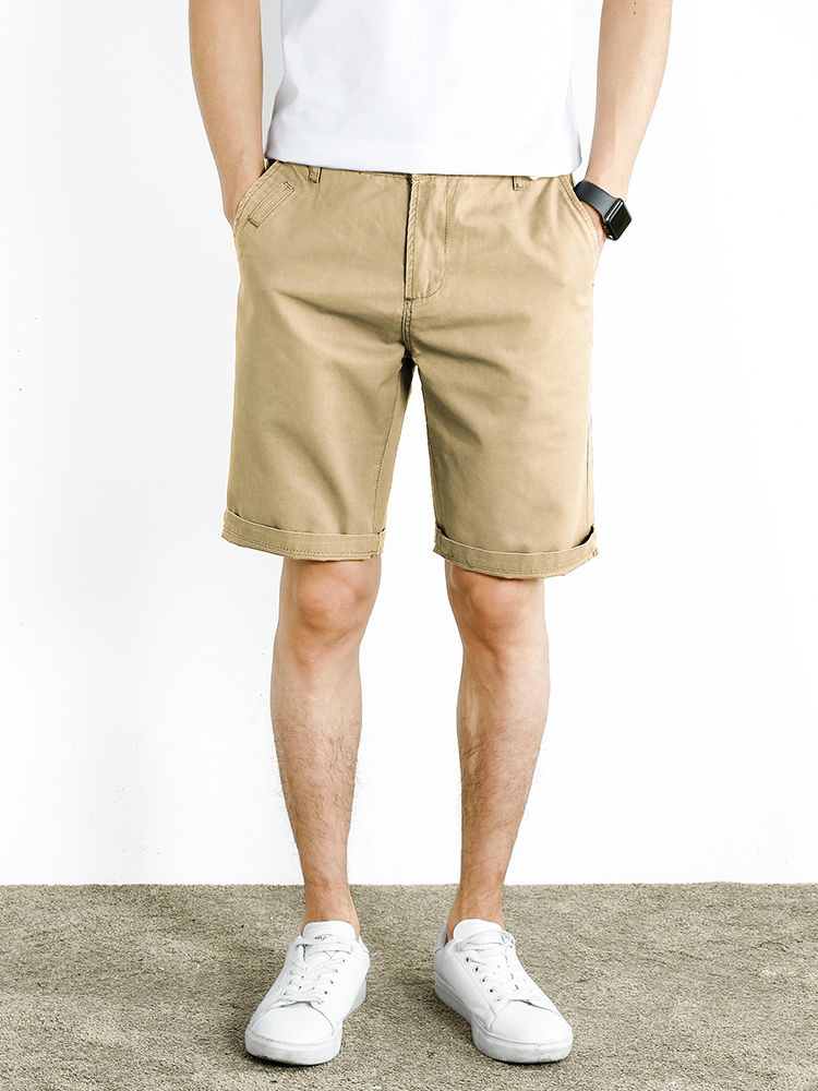 ショートパンツ 上質綿麻混紡チノショートパンツ