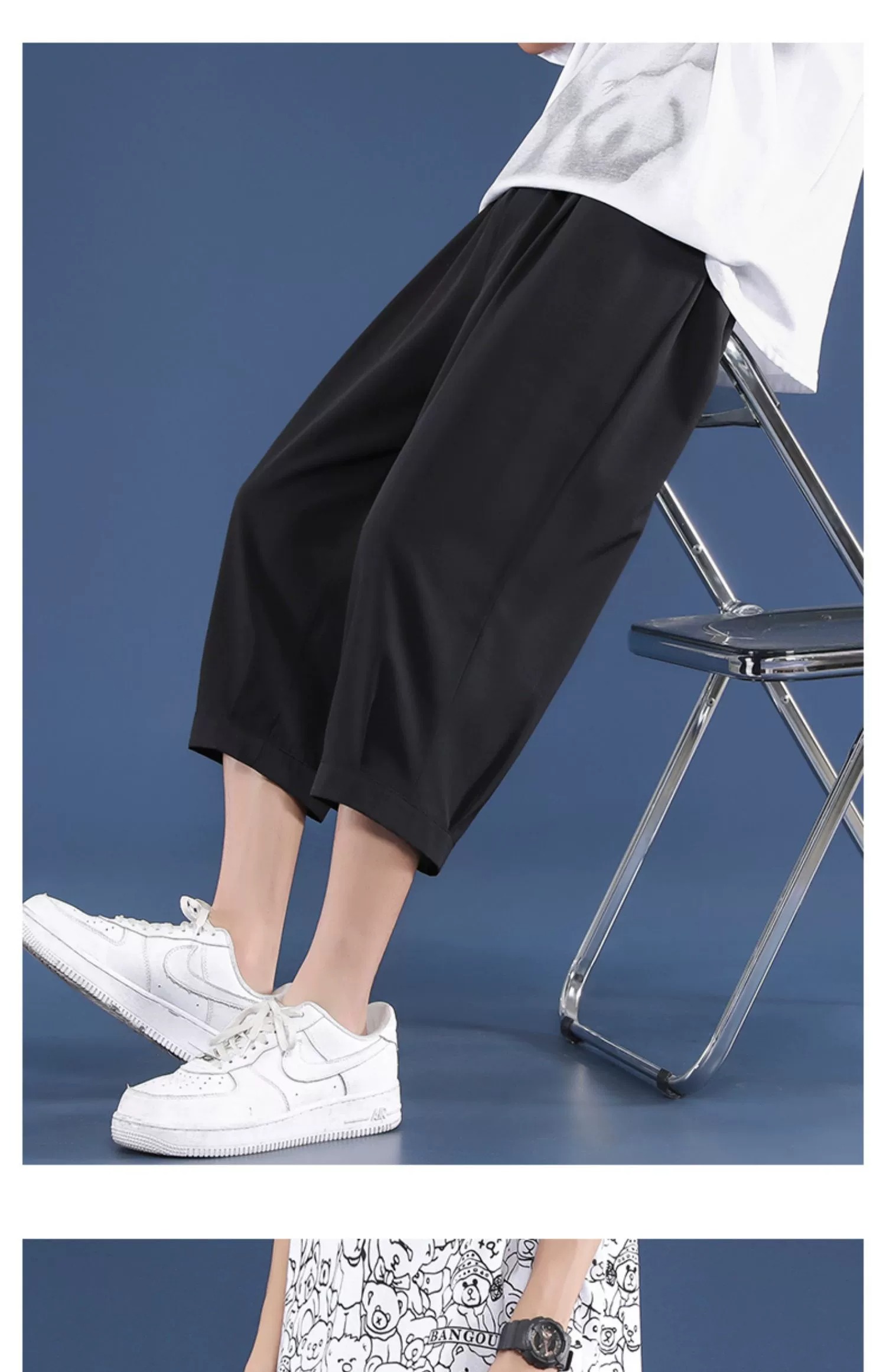 ショートパンツ ゆったりワイドクロップドパンツ