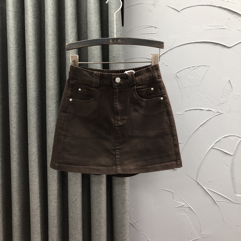 ショートパンツ スカート風デニムショートパンツ