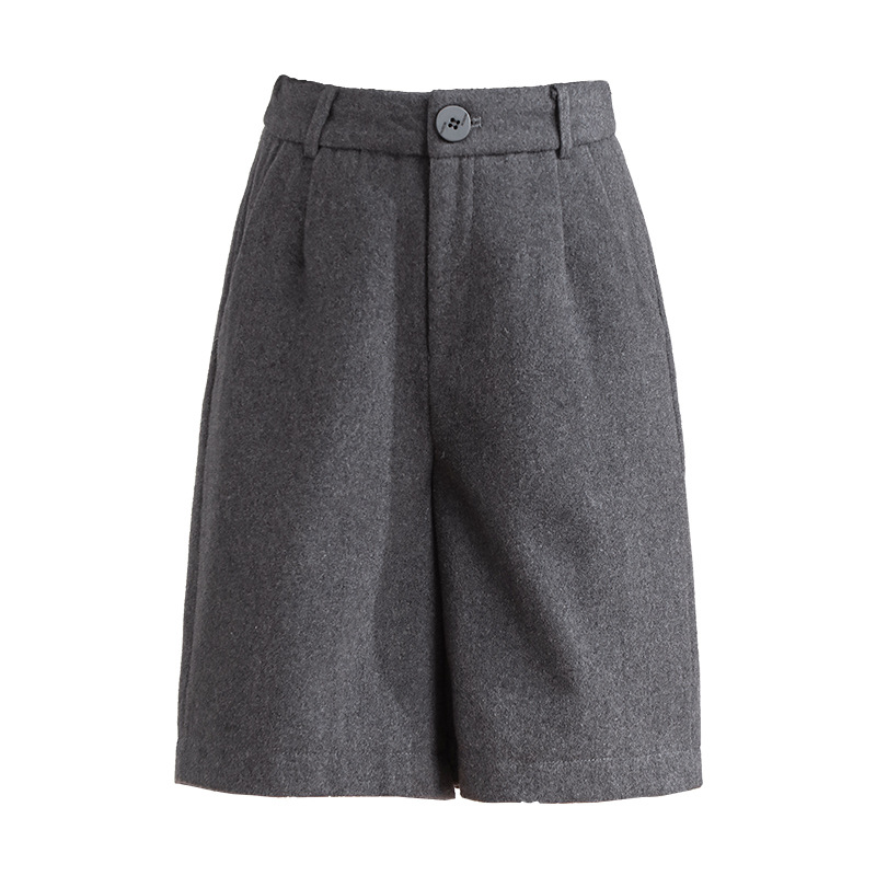 ショートパンツ きれいめハイウエストハーフパンツ
