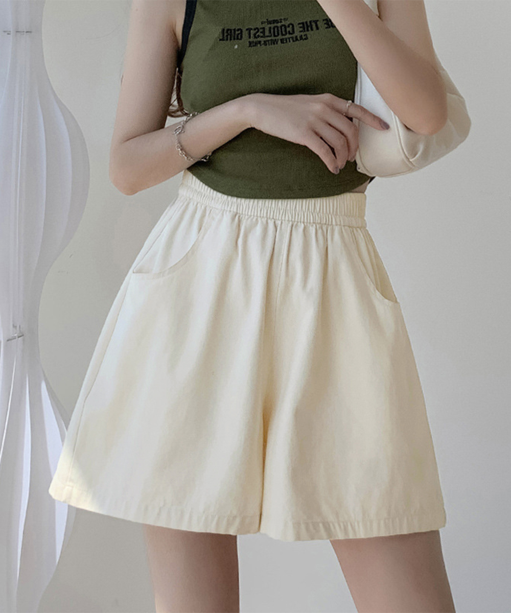 楽ちんワイドショートパンツ 