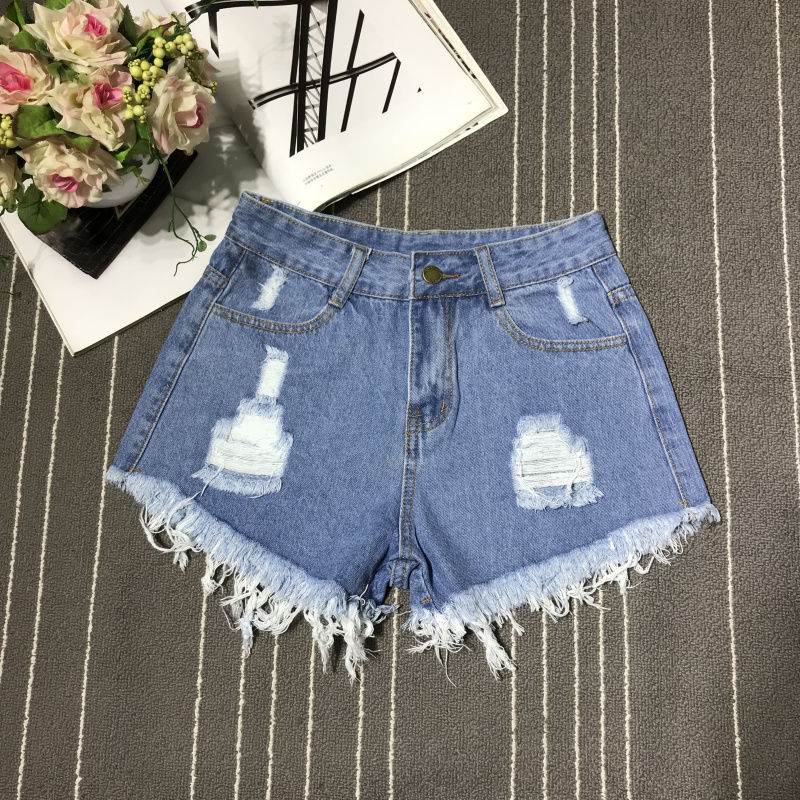 ダメージ加工デニムショートパンツ