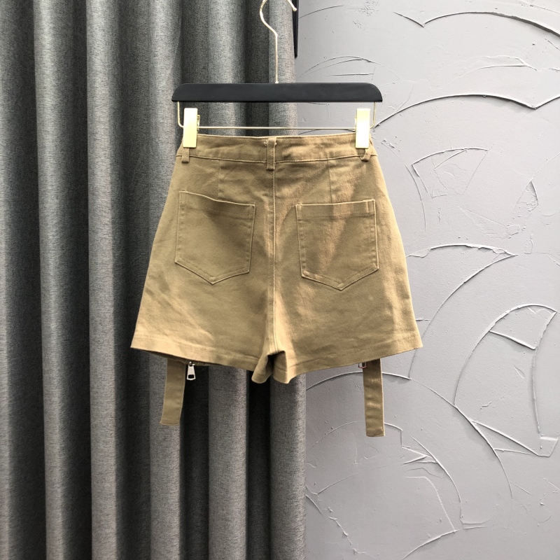 ショートパンツ デザインジッパー付きミニスカート風ショートパンツ