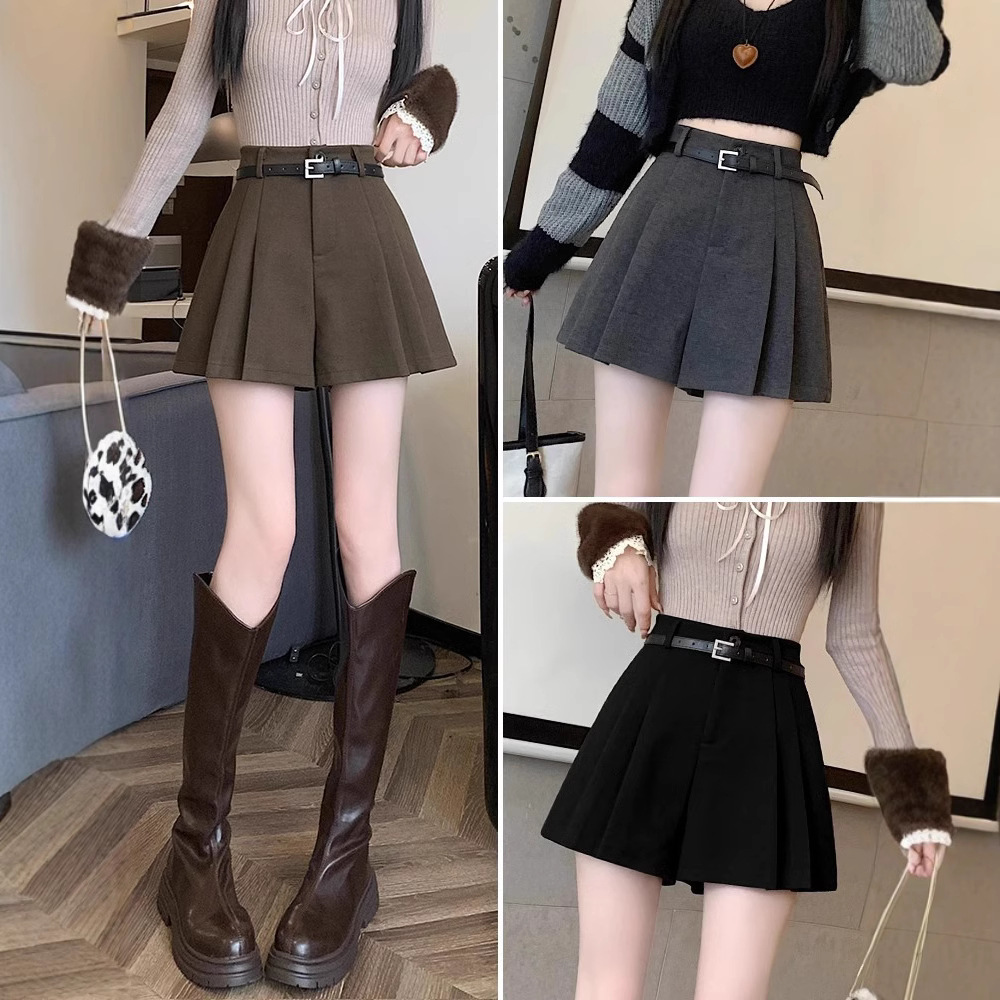 ショートパンツ プリーツミニスカート