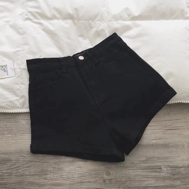フロントボタンデニムショートパンツ