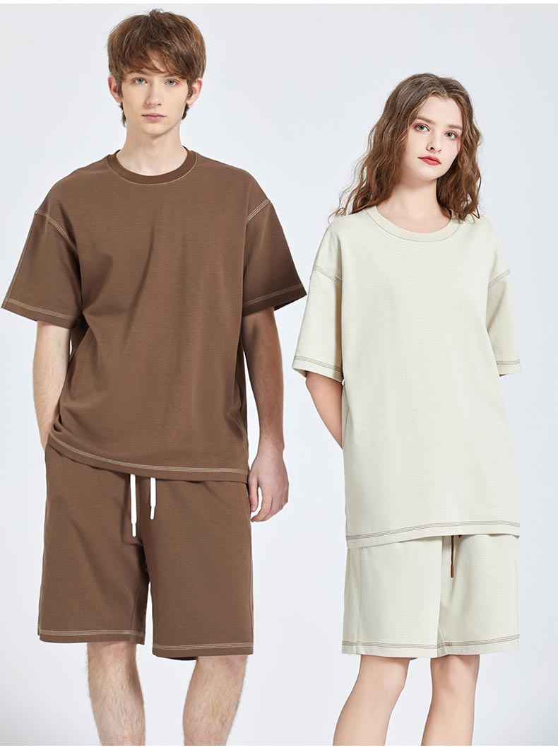 メンズ 配色ステッチ ショートパンツ 紐付き