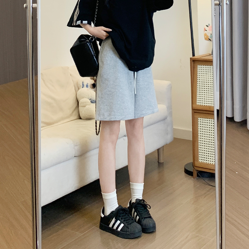 ショートパンツ サイドライン入りリラックスショートパンツ