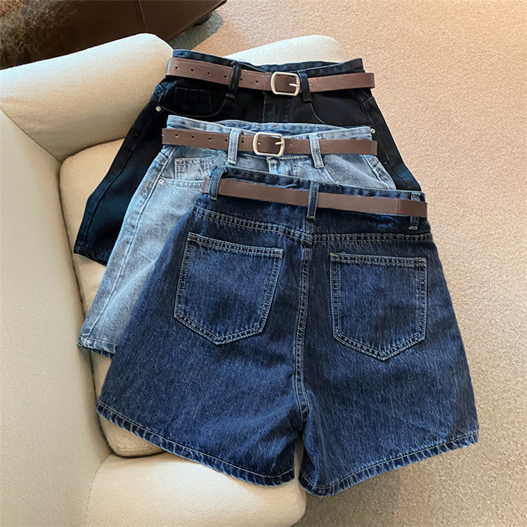 ゆるふわベルト付きデニムショートパンツ