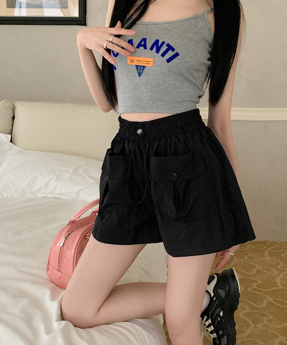 レディース 美脚ポケット付きカーゴショートパンツ 春夏