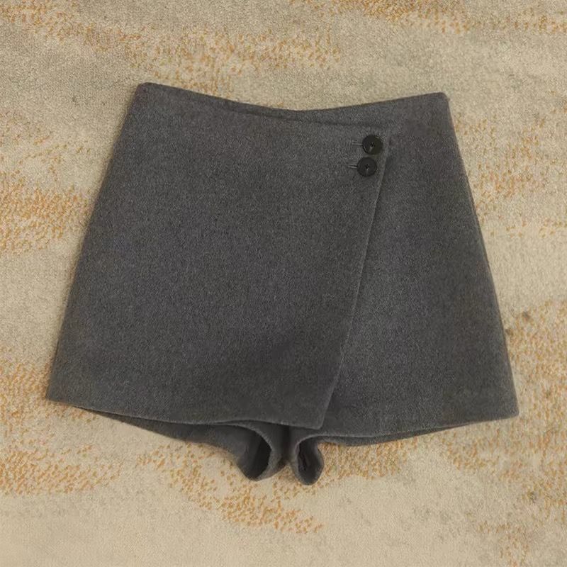 ショートパンツ 巻きスカート風キュロット