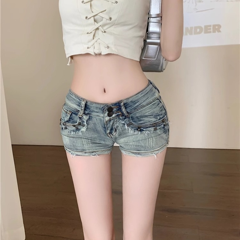 ダメージ加工デニムショートパンツ
