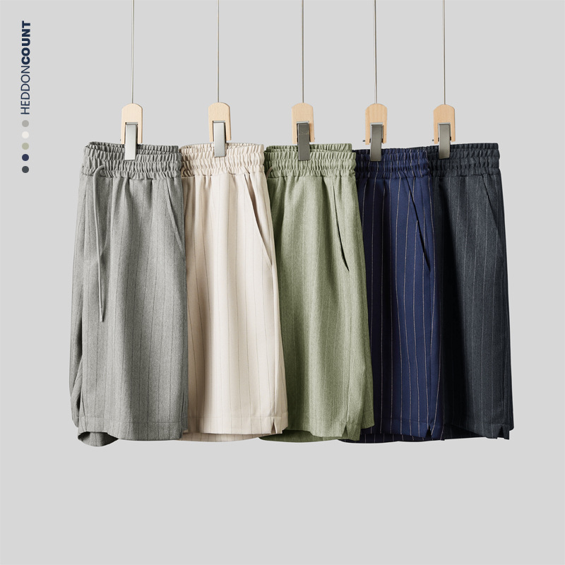 ショートパンツ メンズ 縦縞ハーフパンツ ゆったり夏用短パン