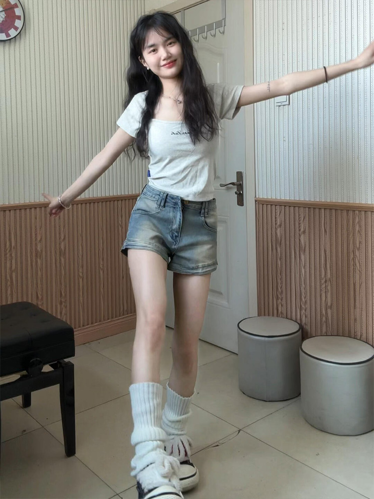 ショートパンツ ヴィンテージ風ロールアップショーツ