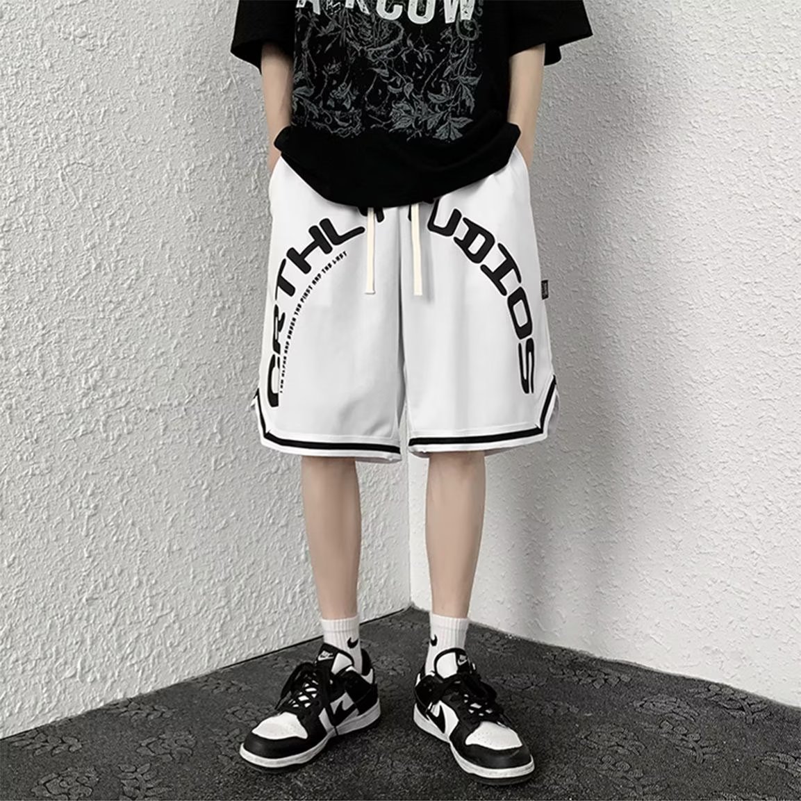 ショートパンツ アーバンストリート風バスケットパンツ
