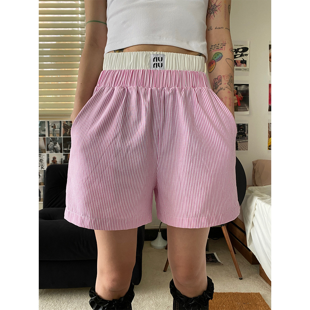 縦縞リゾートルーズショートパンツ