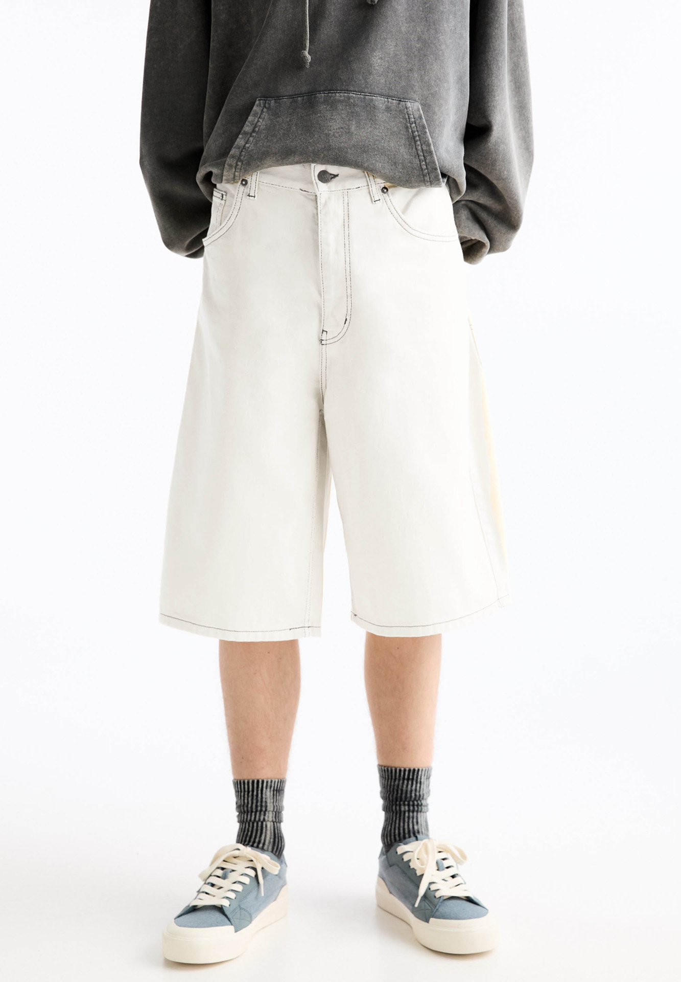 ショートパンツ ゆったりシルエットデニムハーフパンツ