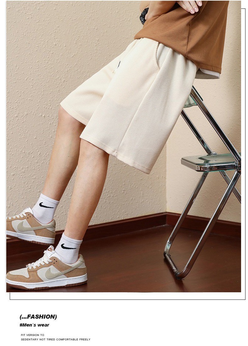 ショートパンツ ワッフル生地ドローコードショートパンツ