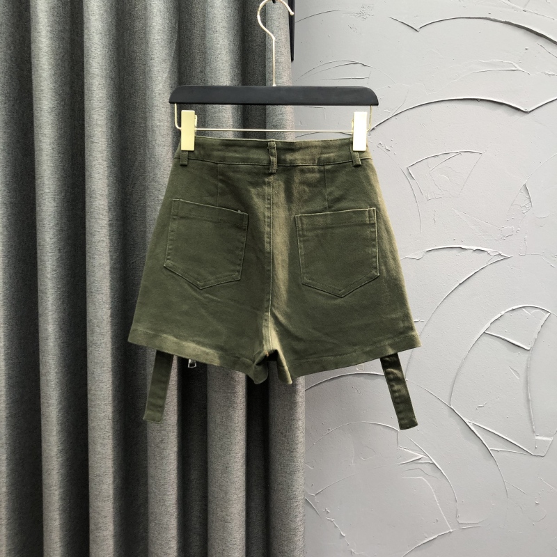 ショートパンツ デザインジッパー付きミニスカート風ショートパンツ