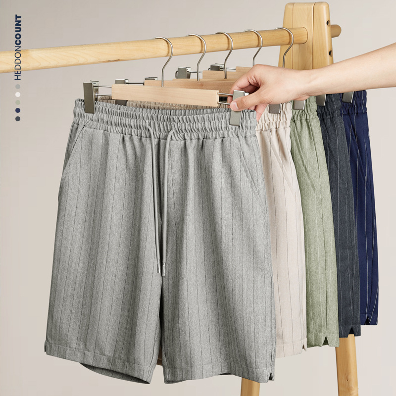 ショートパンツ メンズ 縦縞ハーフパンツ ゆったり夏用短パン