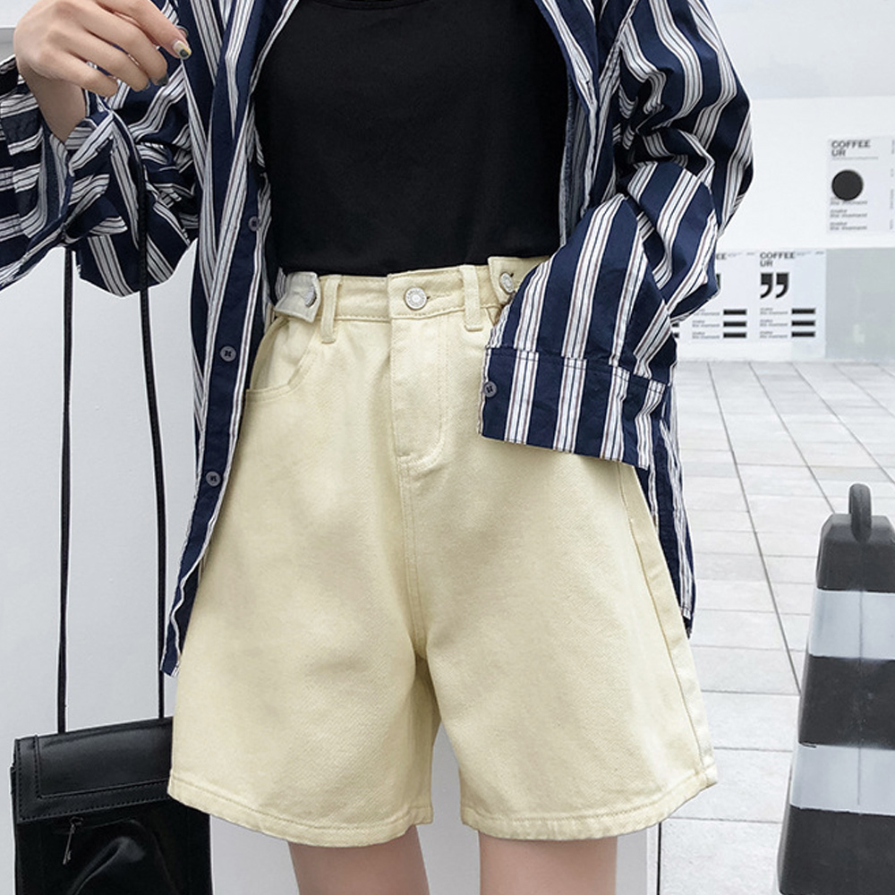 レディース ハイウエストデニム ショートパンツ 韓国風