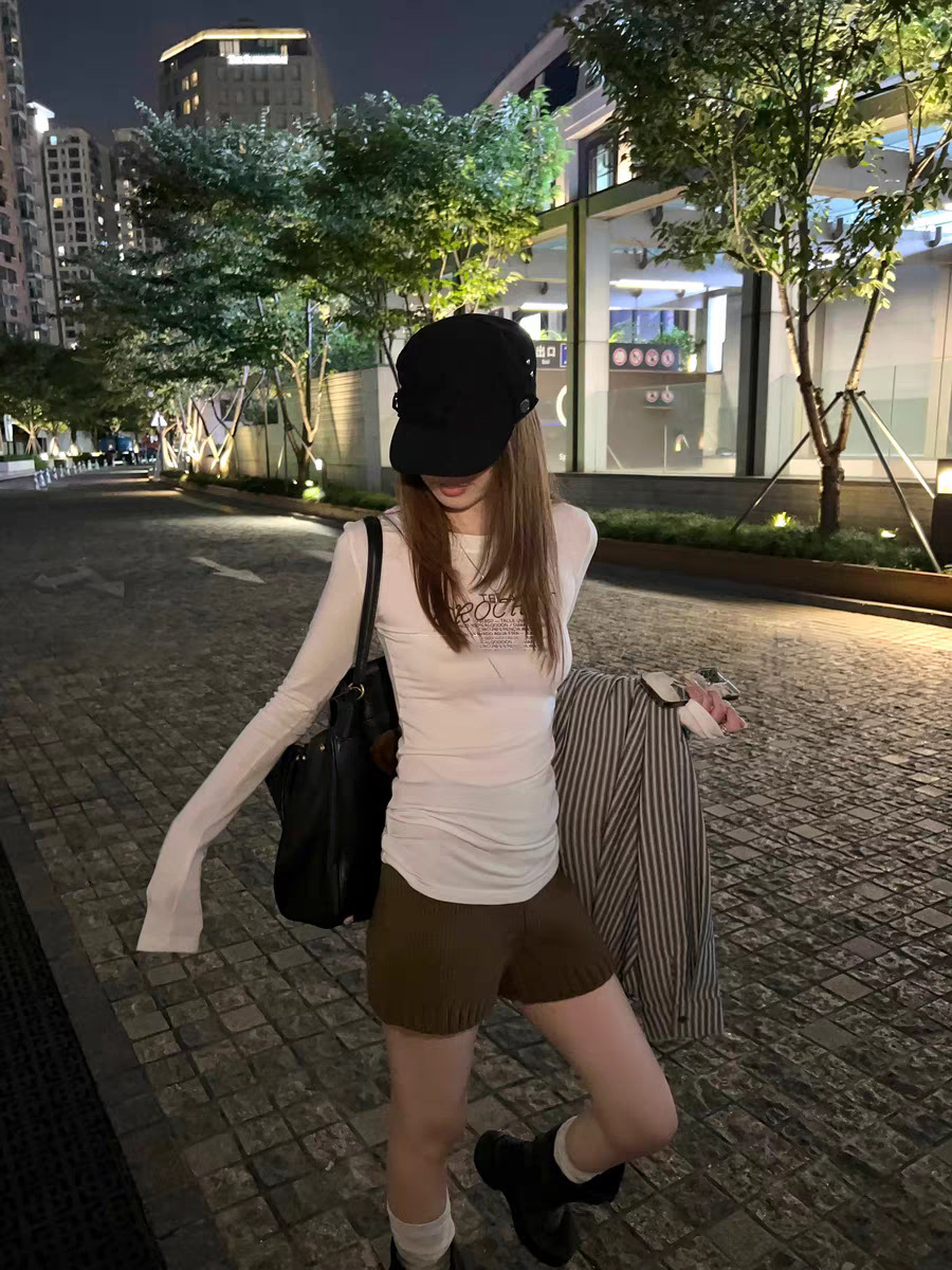 ゆったりニットショートパンツ