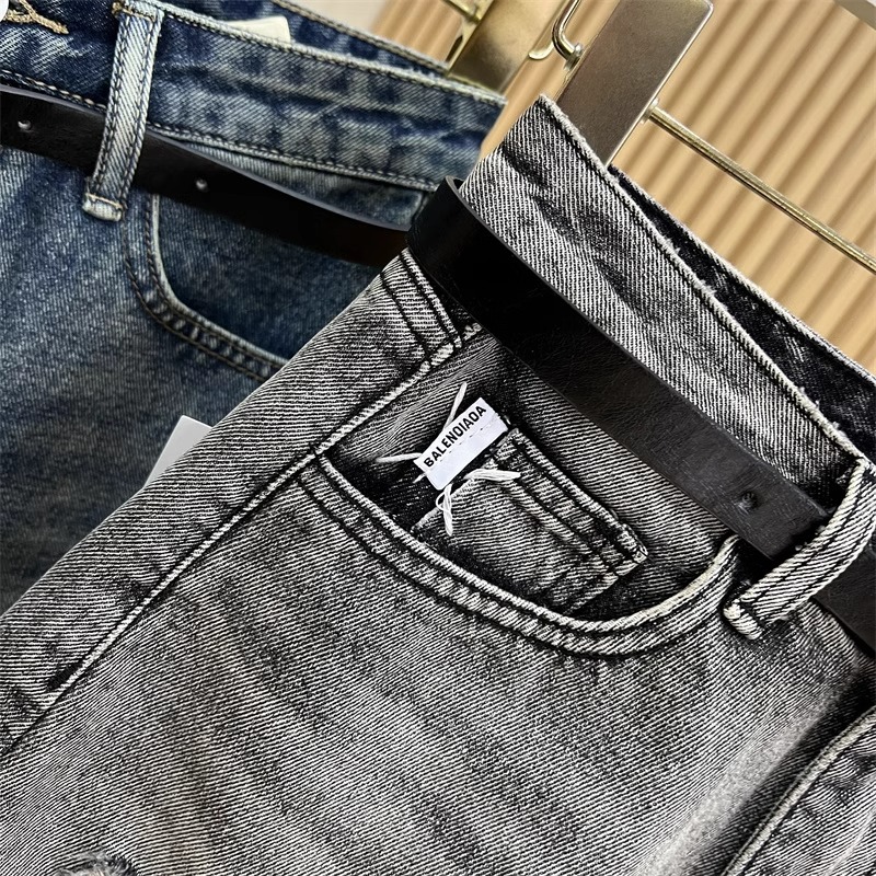 ショートパンツダメージ加工裾フリンジデニム