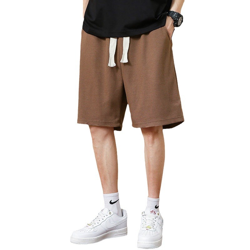 ショートパンツ ワッフル生地ドローコードショートパンツ