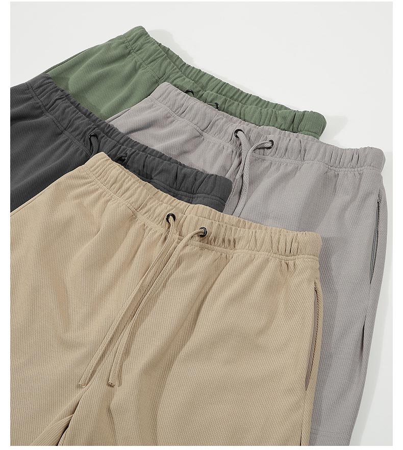 ショートパンツ メンズ 斜め織り 五分丈 無地 半ズボン 通気性抜群