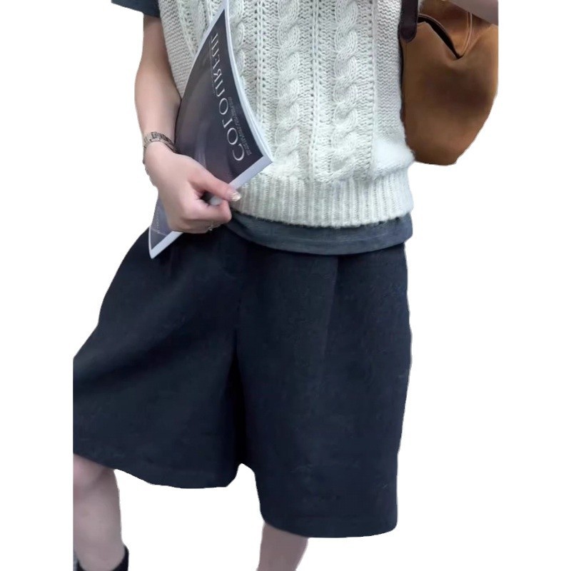 ゆったりロング丈カジュアルショートパンツ