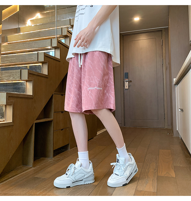 ショートパンツ 大理石柄リラックスショートパンツ
