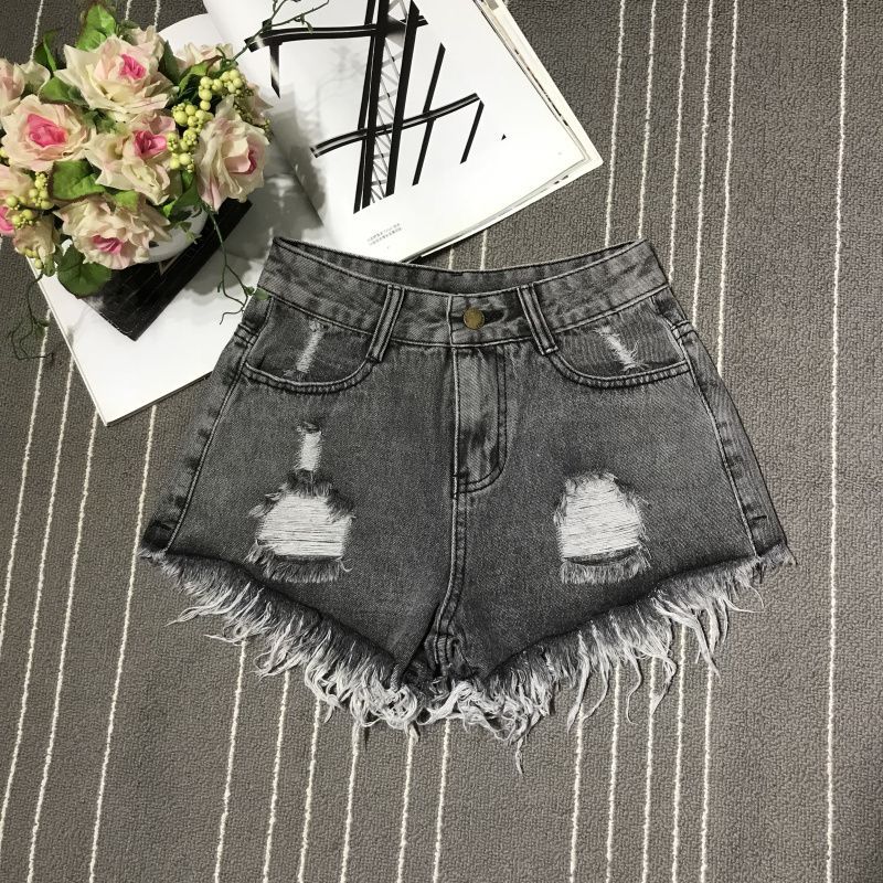 ダメージ加工デニムショートパンツ