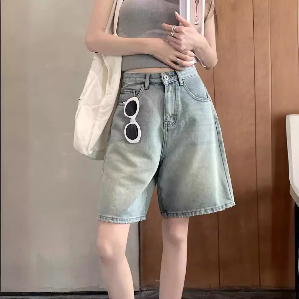 ショートパンツ ゆったりハーフデニムパンツ