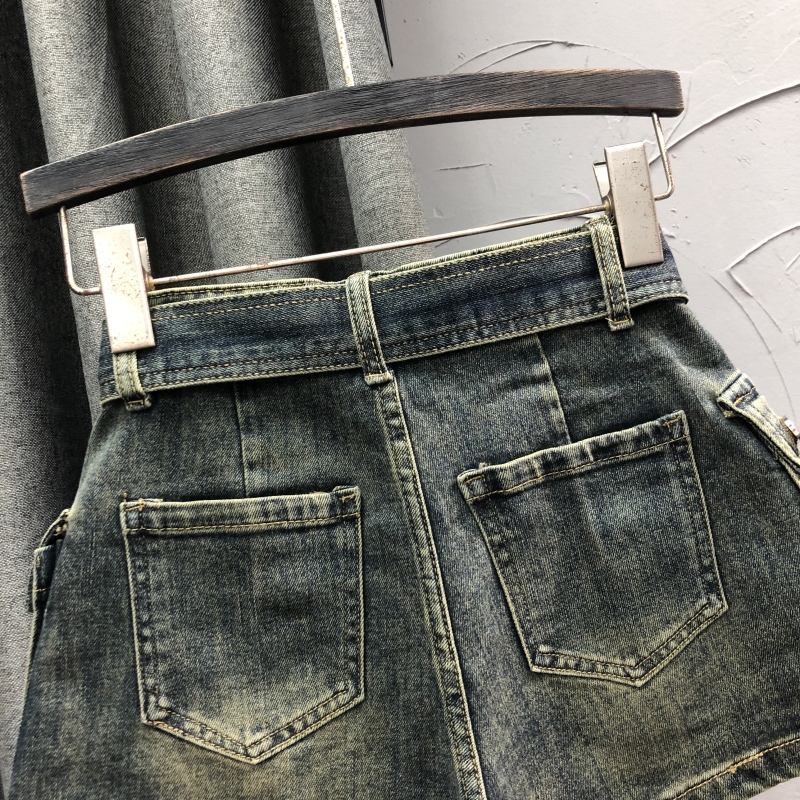 ショートパンツ ベルト付きカーゴショートパンツ