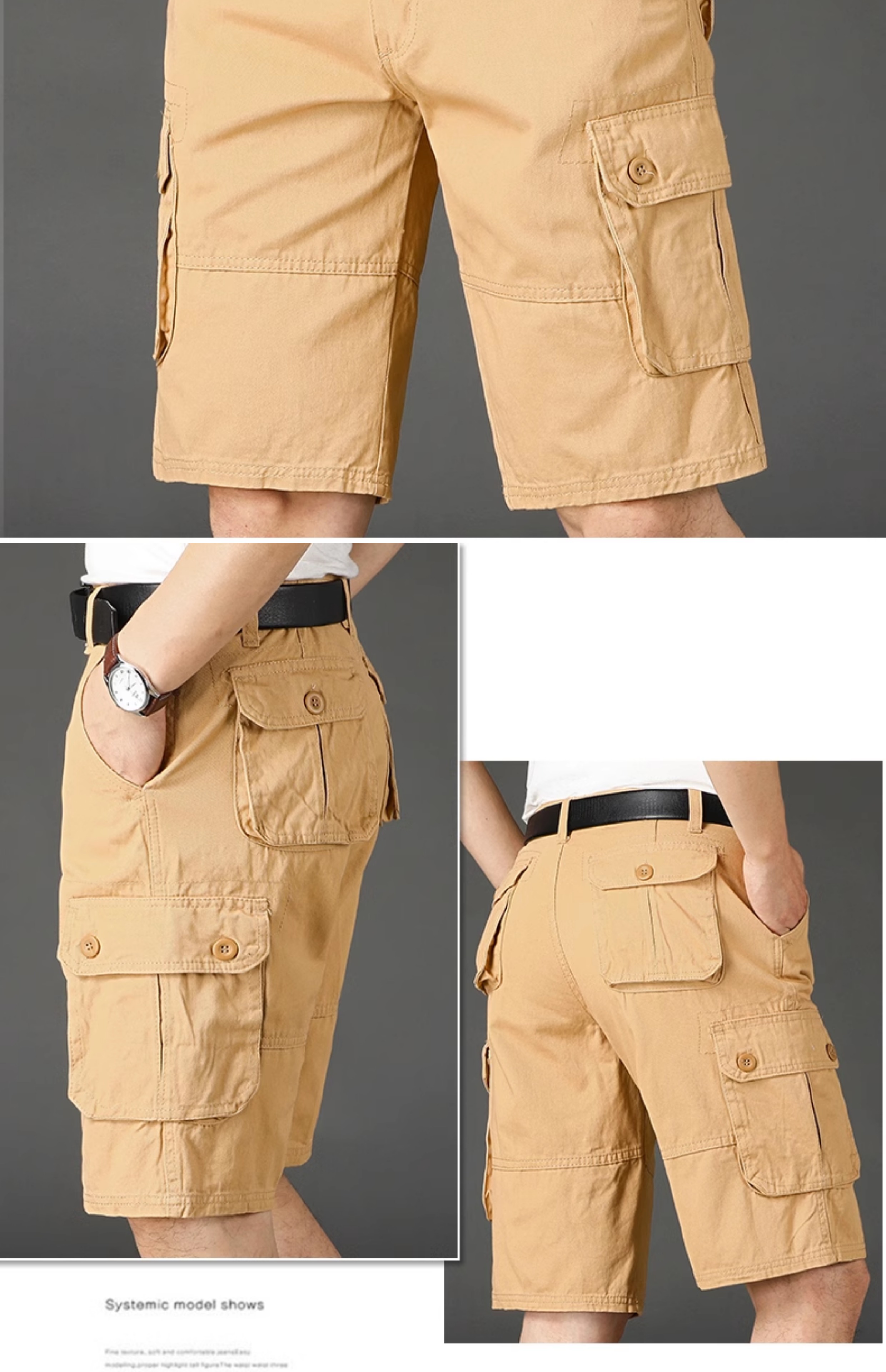 ショートパンツ 多機能ポケット付きアウトドアショートパンツ