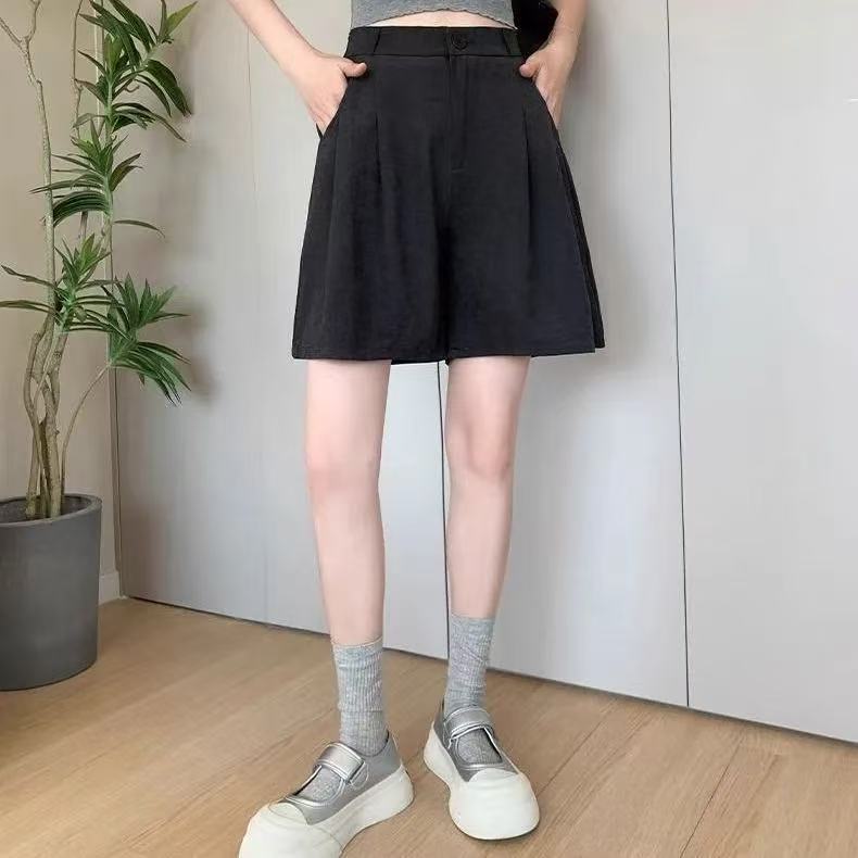 ショートパンツ リネン風タックショートパンツ