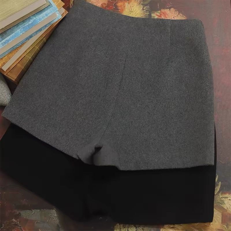 ショートパンツ 巻きスカート風キュロット