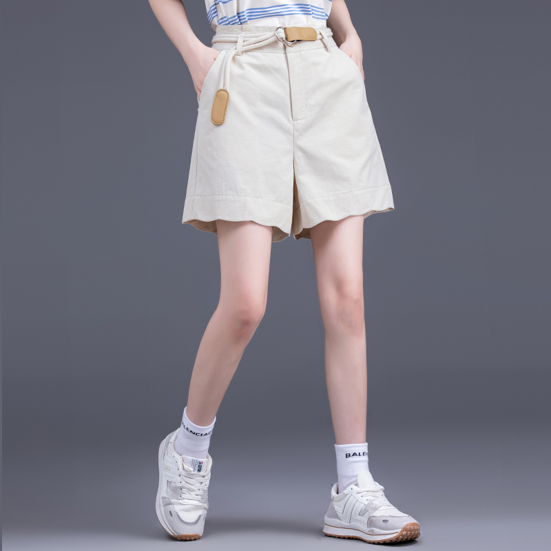 ロープベルト付き ワイドショートパンツ