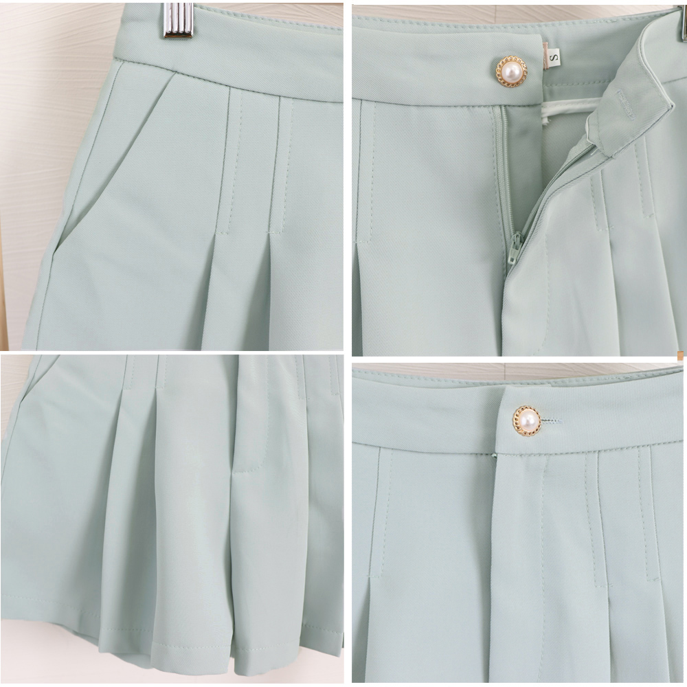 ショートパンツ レディース タック入り プリーツキュロットパンツ