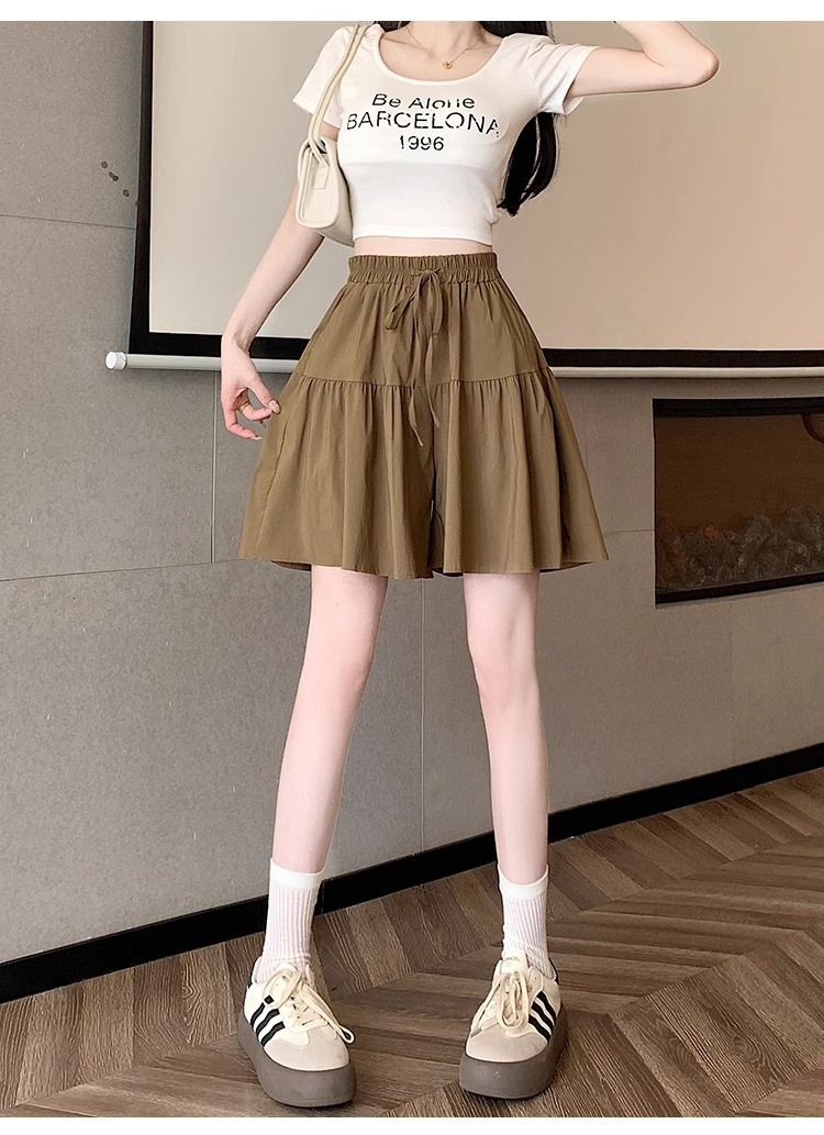 ショートパンツ ティアードフレアショートパンツ