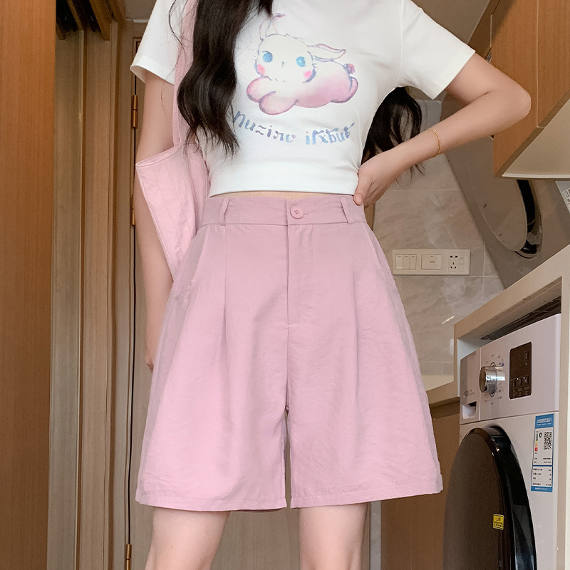 ショートパンツ リネン風タックショートパンツ