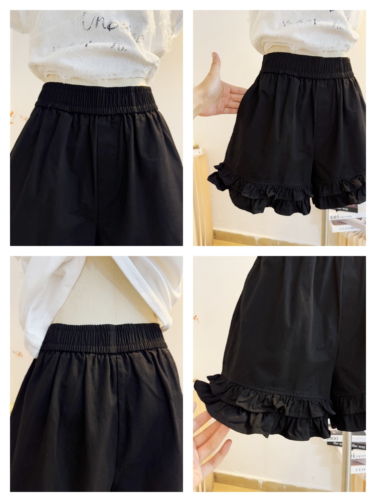 ショートパンツ フリルヘム リラックスショートパンツ