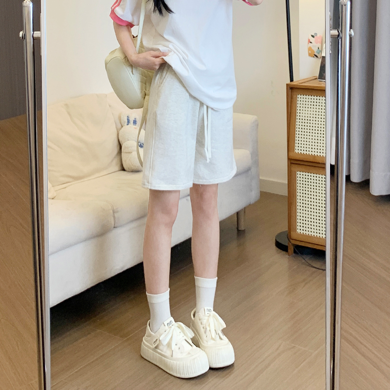 ショートパンツ サイドライン入りリラックスショートパンツ