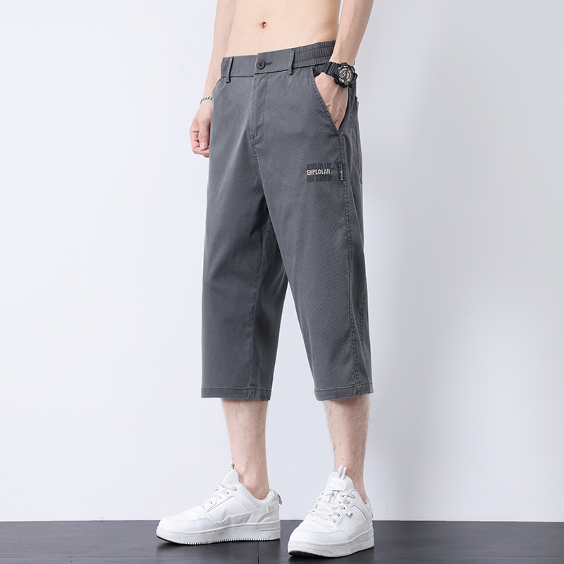 ショートパンツ 伸縮ウエスト七分丈ショートパンツ