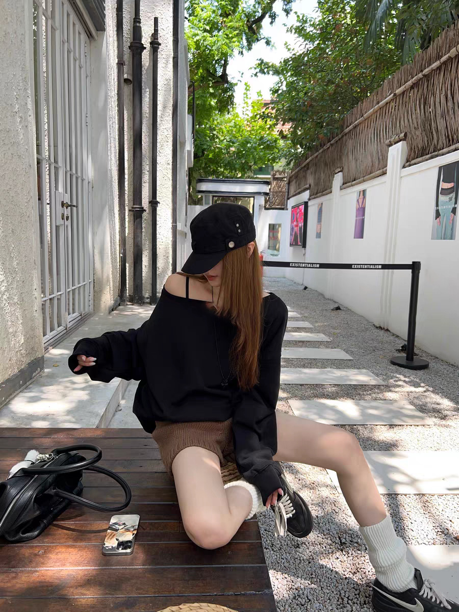 ゆったりニットショートパンツ