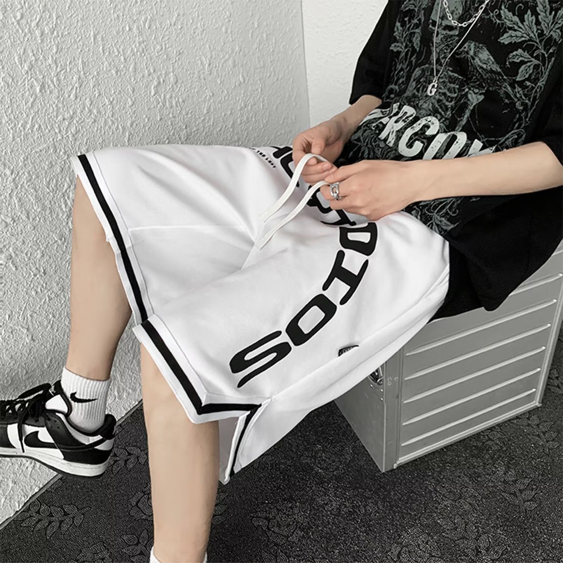 ショートパンツ アーバンストリート風バスケットパンツ