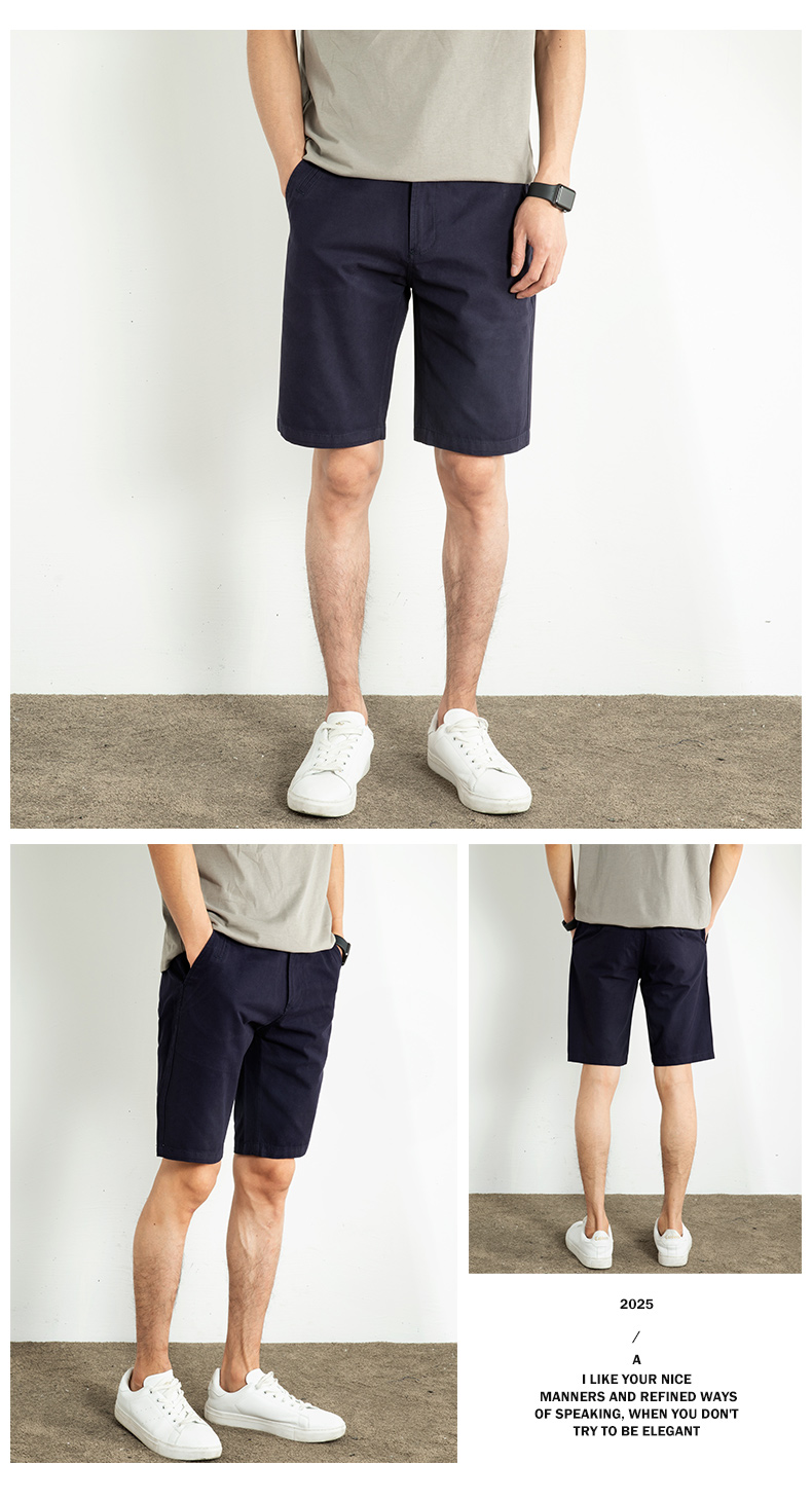 ショートパンツ 上質綿麻混紡チノショートパンツ