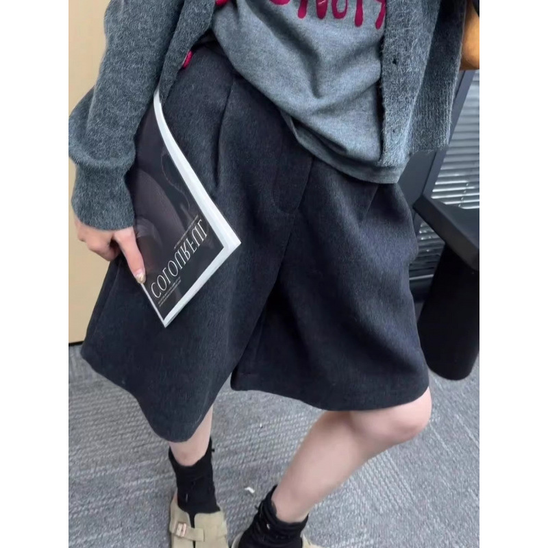 ゆったりロング丈カジュアルショートパンツ