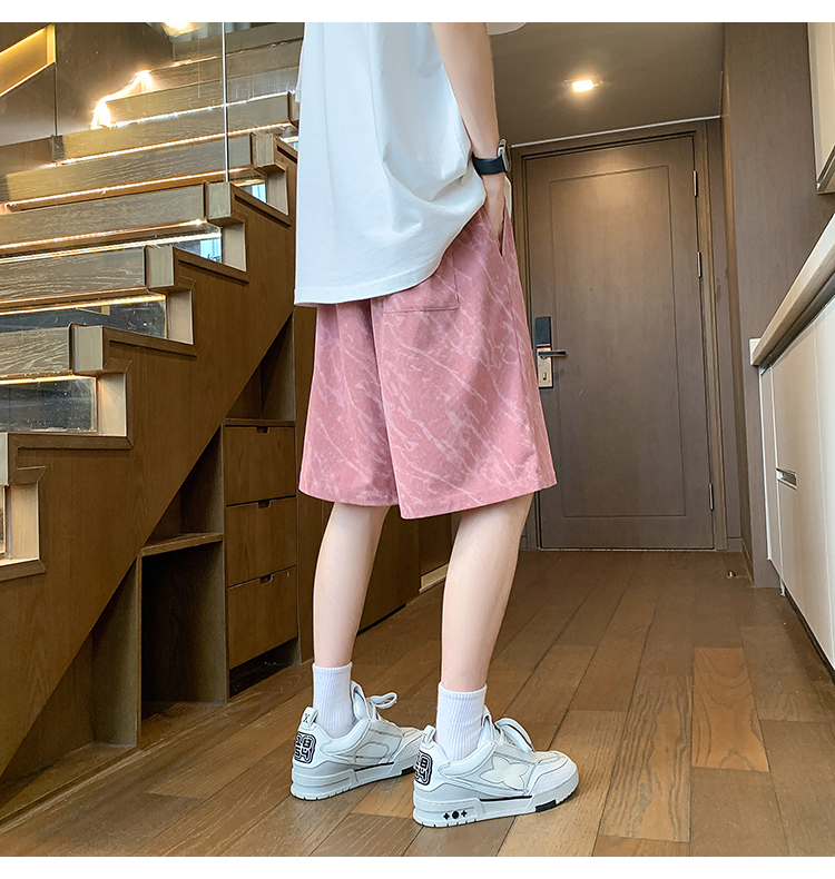 ショートパンツ 大理石柄リラックスショートパンツ